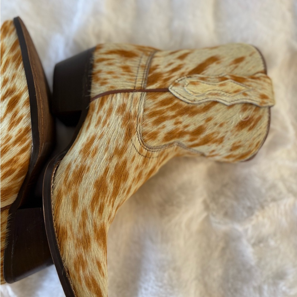 MYRA- COWDIE WESTERN HAIRON LEATHER BOOTIES - Picture 8 of 10